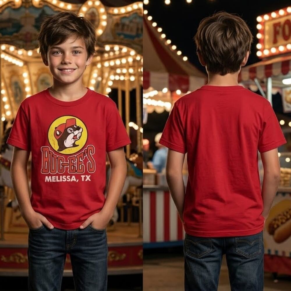 Bucees Melissa TX Shirt Youth Small 30 32 Chest Red Logo Graphic Tee Texas